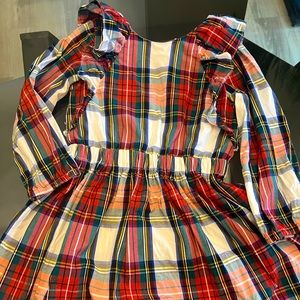 CrewCuts Christmas plaid dress girl size 6
